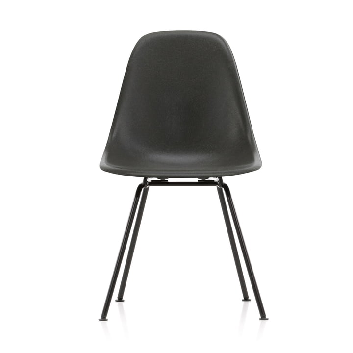 Eames Fiberglass Side Chair DSX by Vitra in basic dark / Eames elephant hide grey