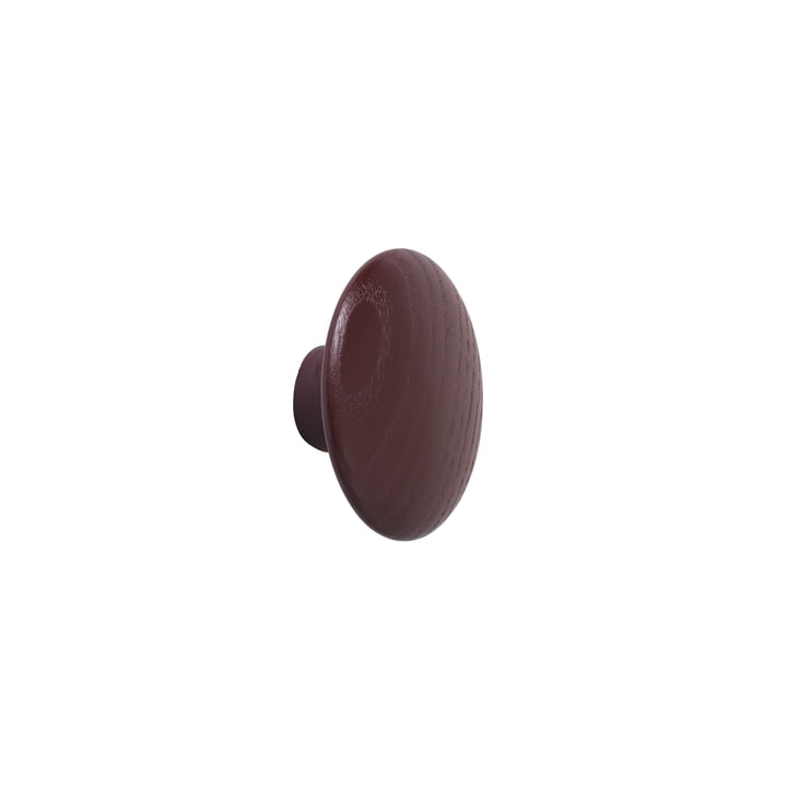 Wall hook "The Dots" single X-Small in burgundy by Muuto