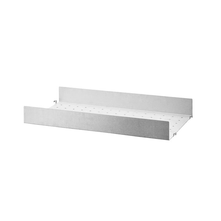 Metal shelf with high edge 58 x 30 cm from String in galvanized