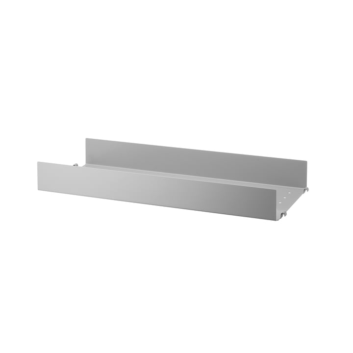 Metal shelf with high edge 58 x 20 cm from String in gray