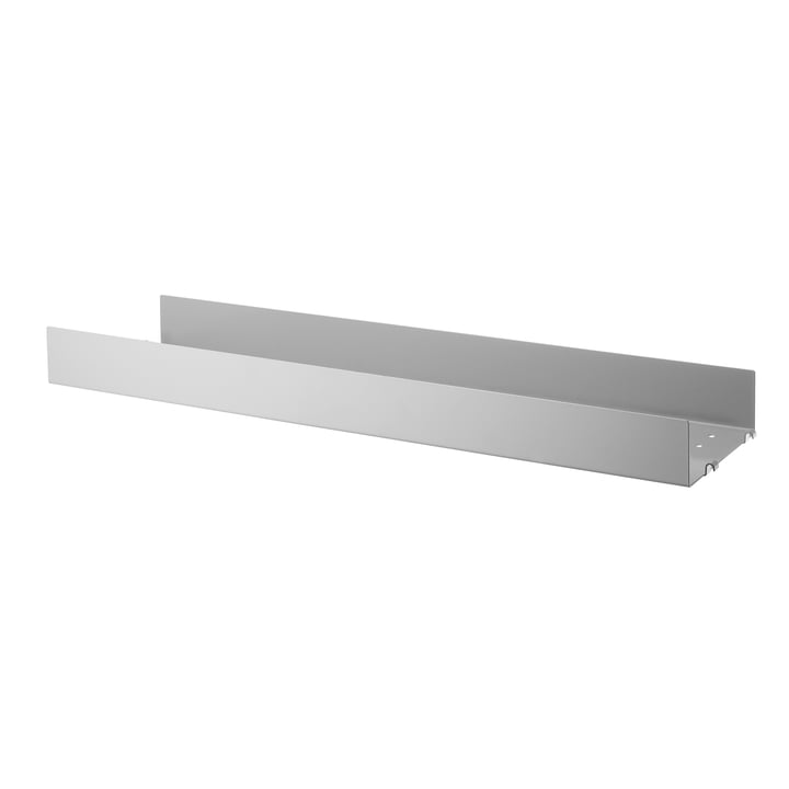 Metal shelf with high edge 78 x 20 cm from String in gray