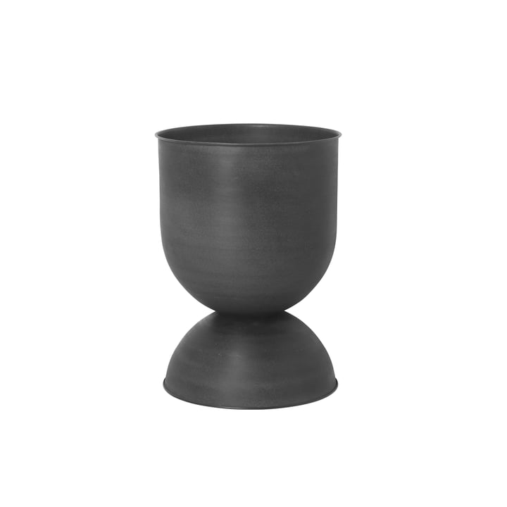 Hourglass flowerpot small, Ø 31 x H 42,5 cm in black / dark grey by ferm Living