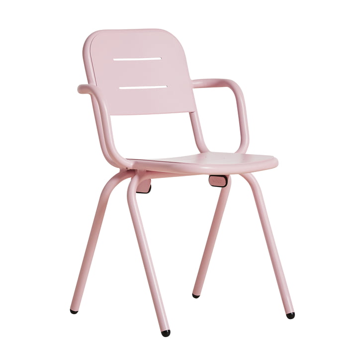 Ray Café Armchair by Woud in rose pink