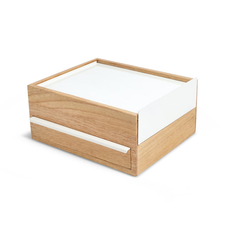 Stowit jewellery box from Umbra in beech / white