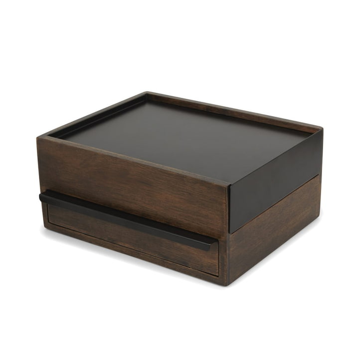Stowit jewellery box in walnut / black from Umbra