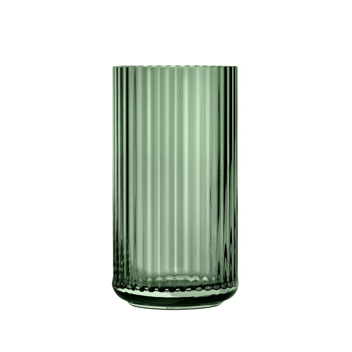 Glass vase H 20 cm from Lyngby Porcelæn in green