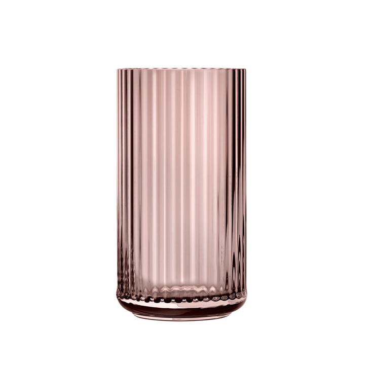 Glass vase H 20 cm from Lyngby Porcelæn in burgundy