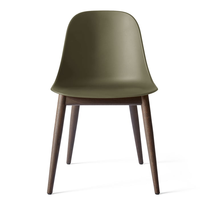 Harbour Dining Side Chair in dark stained oak / olive by Audo