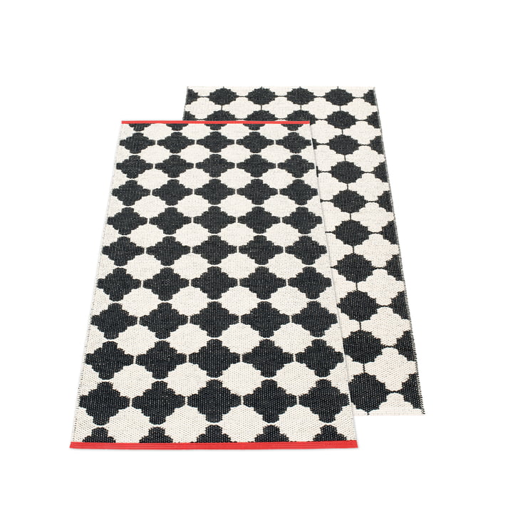 Marre reversible carpet, 70 x 150 cm, black / vanilla by Pappelina 