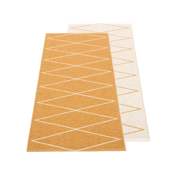 Max reversible carpet, 70 x 160 cm in ochre / vanilla by Pappelina 