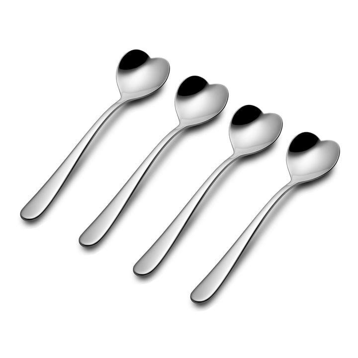 Heart teaspoon (set of 4) by Alessi made of stainless steel