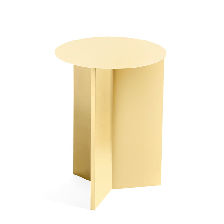 Slit Table High, Ø 35 x 47 cm from Hay in light yellow