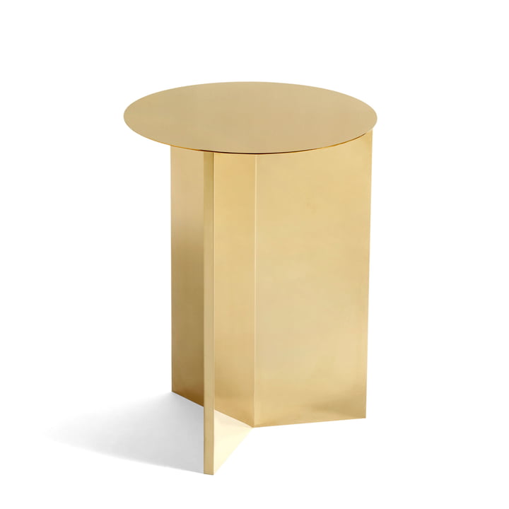Slit Table High, Ø 35 x 47 cm from Hay in brass