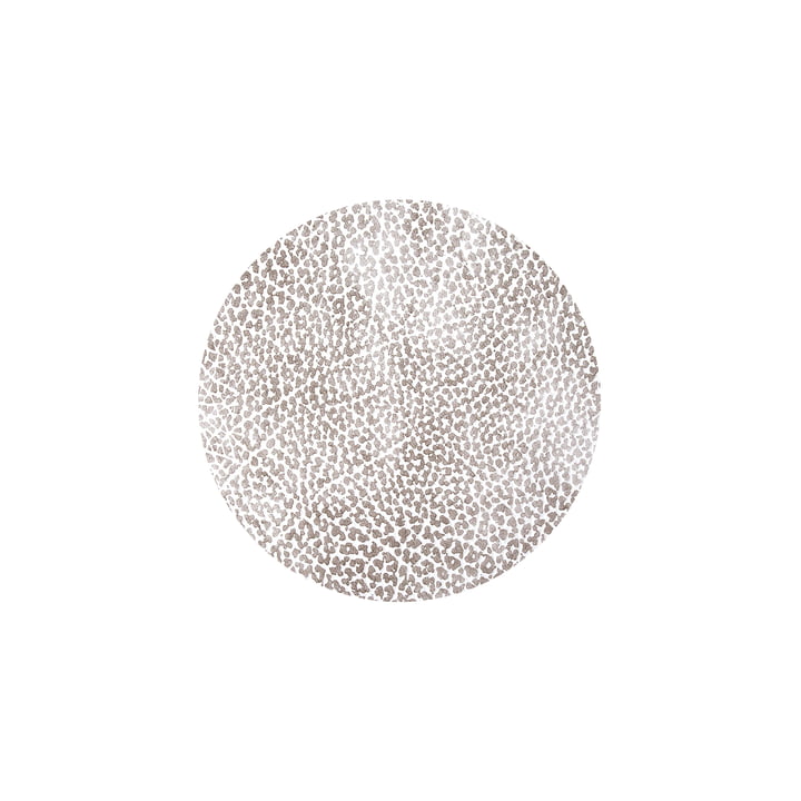 Glass coaster round Ø 10 cm from LindDNA in Hippo white-grey