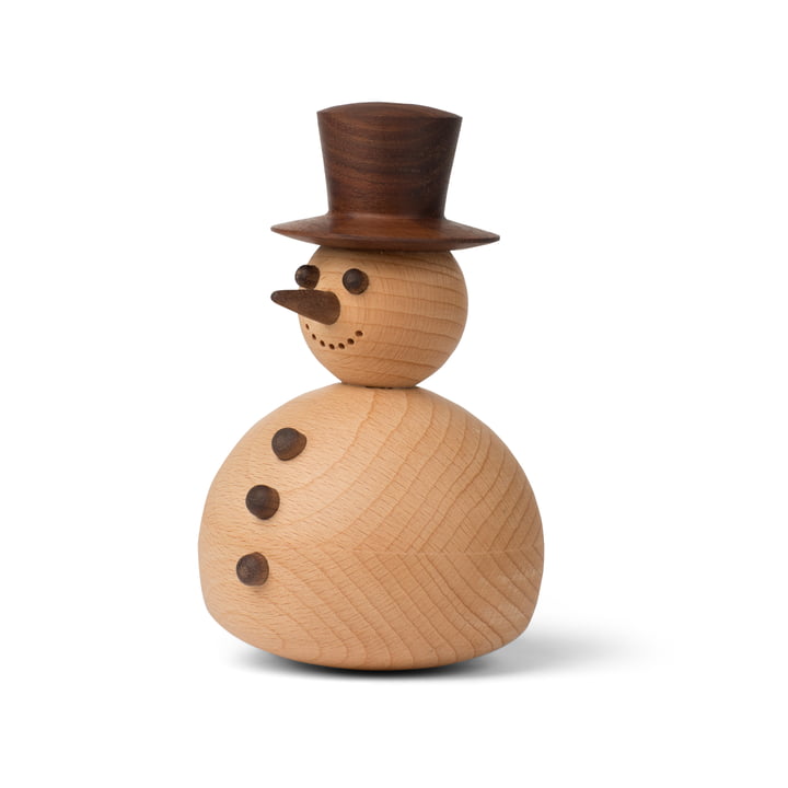 Snowman decorative figure in walnut / beech from Spring Copenhagen