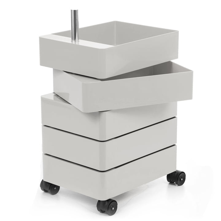 360° Container with 5 drawers in light gray from Magis
