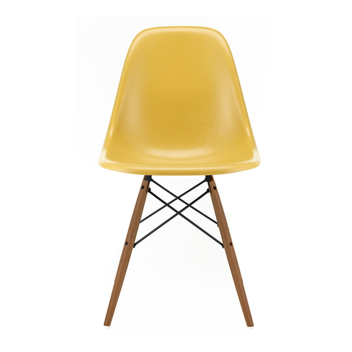 Eames Fiberglass Side Chair DSW by Vitra in ash honey / Eames ochre light