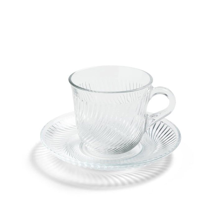 Pirouette cup and saucer Ø 14 x H 9 cm by Hay in clear