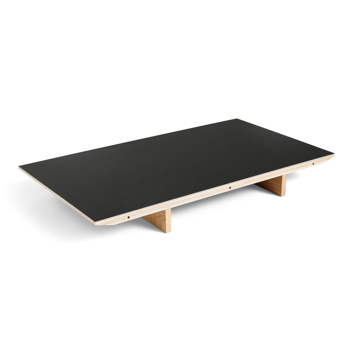 Insert plate for CPH30 extendable dining table, 50 x 80 cm, surface: linoleum black / edge: matt lacquered plywood from Hay