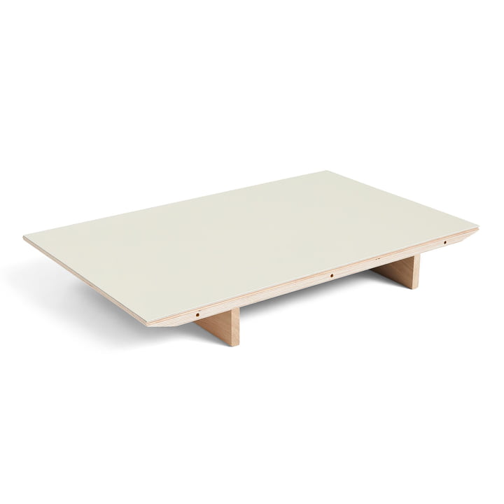 Insert plate for CPH30 extendable dining table, 50 x 80 cm, surface: linoleum off white / edge: matt lacquered plywood from Hay