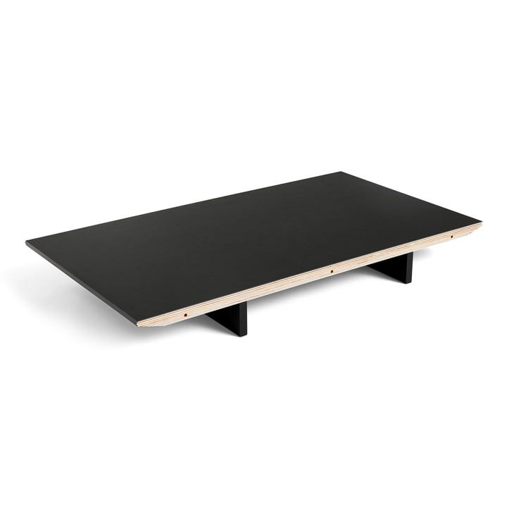 Insert plate for CPH30 extendable dining table, 50 x 80 cm, surface: linoleum black / edge: black stained plywood by Hay