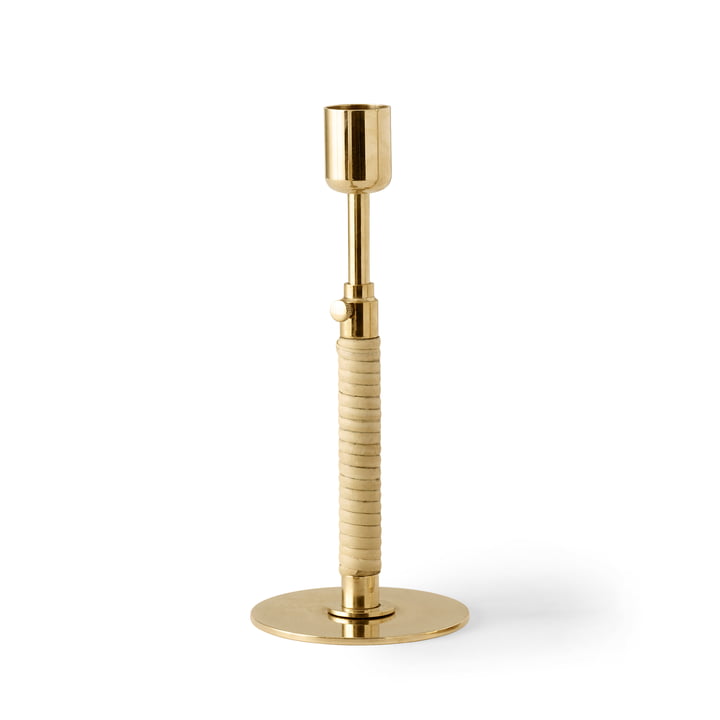 Duca candlestick, polished brass by Menu
