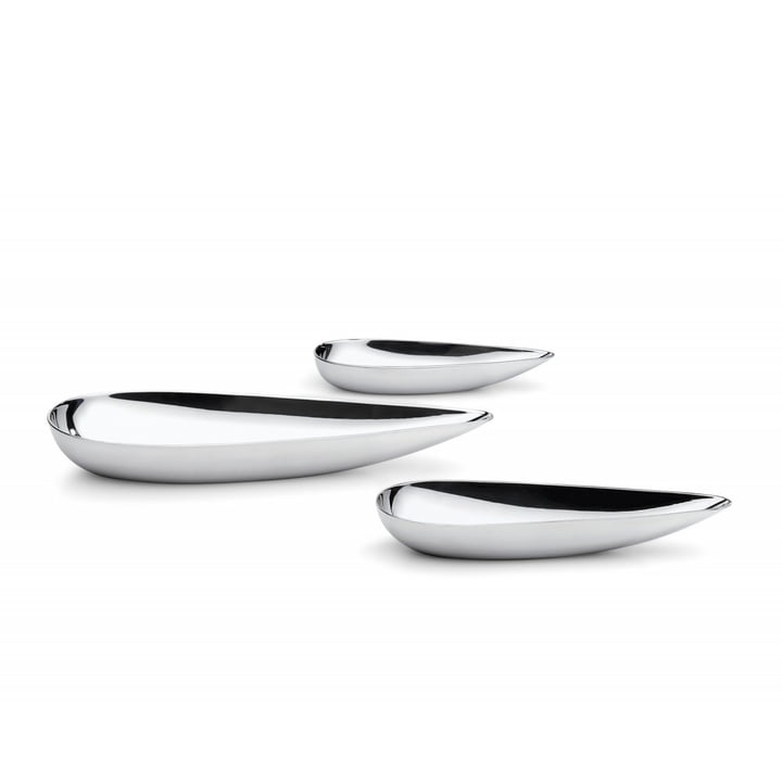 Blob bowls (set of 3) in stainless steel by Philippi