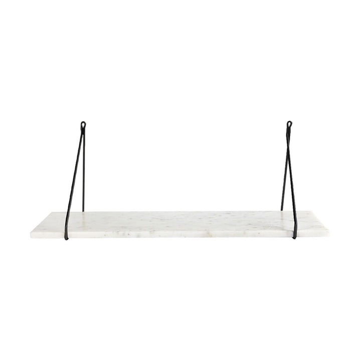 Marble wall shelf 24 x 70 cm from House Doctor in black / marble white