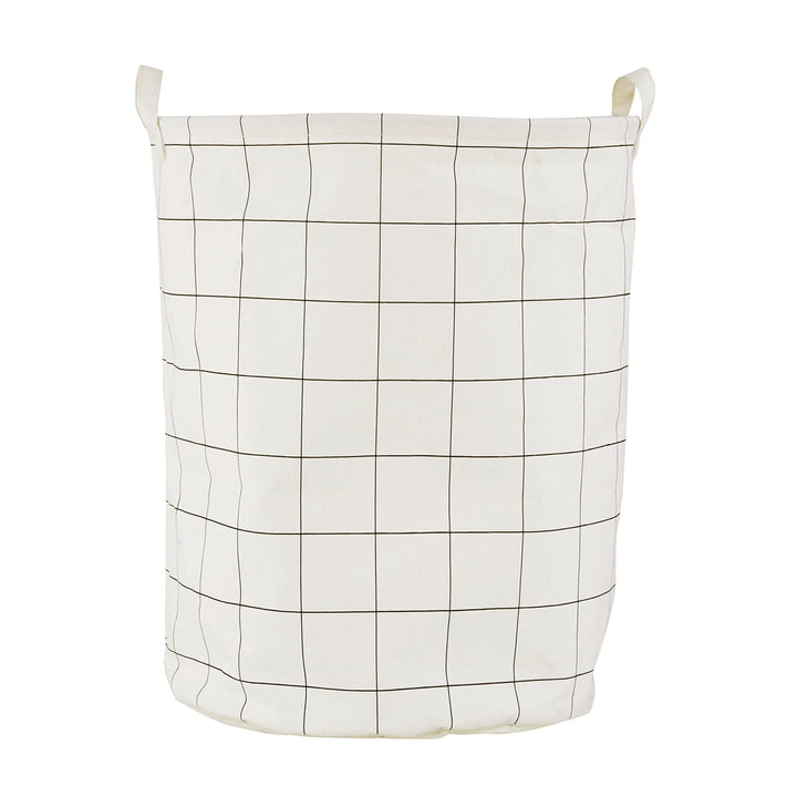 Laundry basket Squares Ø 40 x H 50 cm by House Doctor in black / white