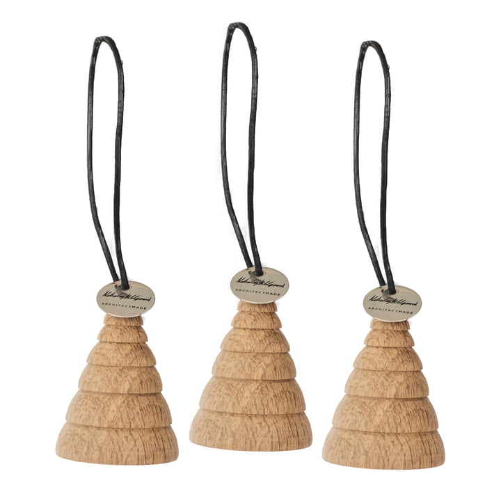 Jul Christmas tree decorations Christmas tree from ArchitectMade in oak (set of 3)