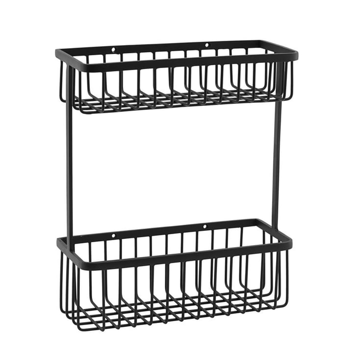 Basket Bathroom Storage, double / black by House Doctor