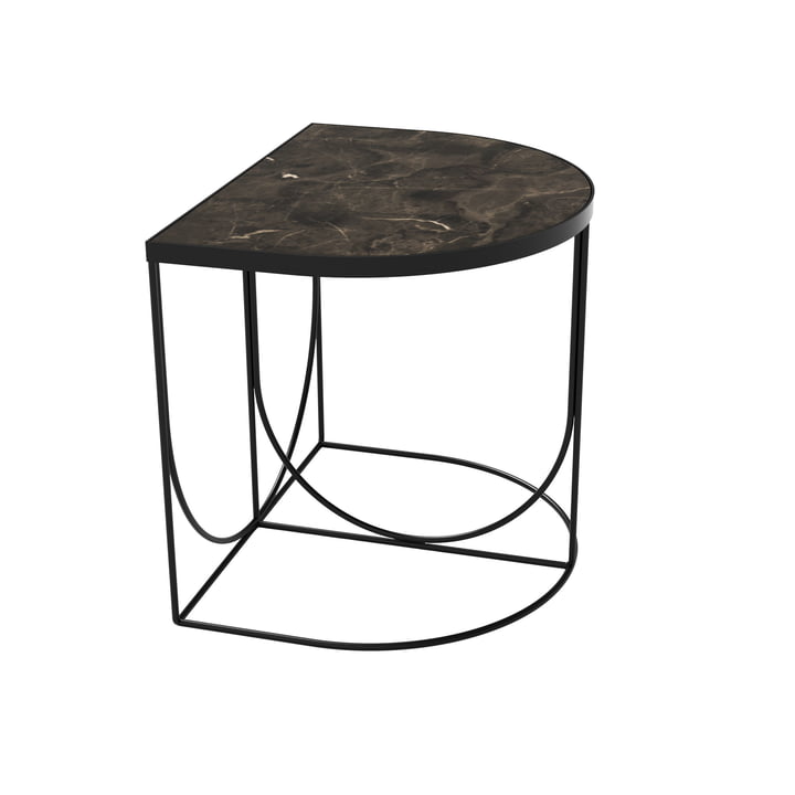 Sino Side table 40 x 50 cm from AYTM in black / marble brown