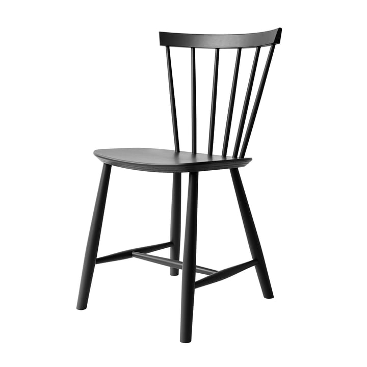 J46 Chair, black beech from FDB Møbler