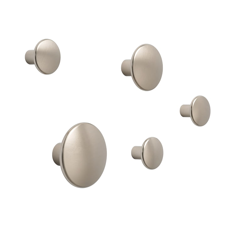 Wall hook "The Dots Metal" set of 5 by Muuto in taupe