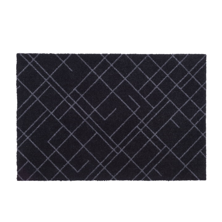 Lines Doormat 60 x 90 cm from tica copenhagen in black / grey
