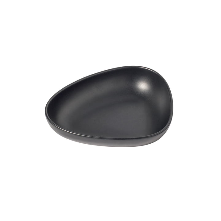 Curve Stoneware deep plate 22 x 19 cm from LindDNA in black