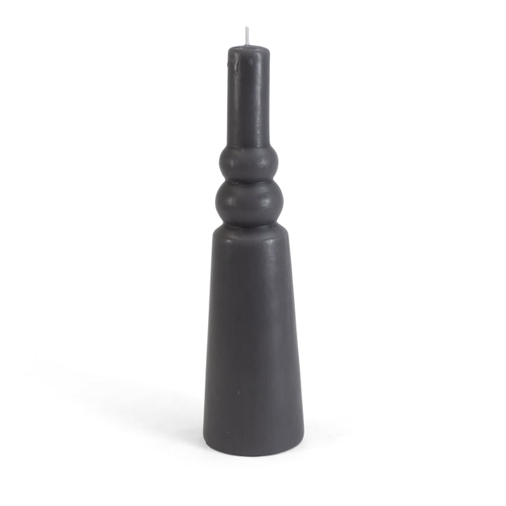 Collection - Massive block candle in bottle shape, H 28 cm / dark grey