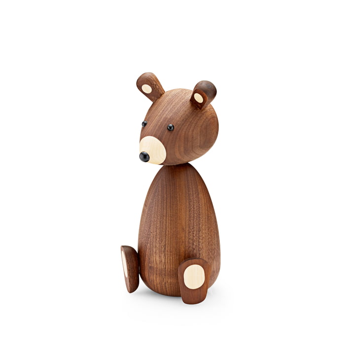 Mama bear wooden figure H 19,5 cm by Lucie Kaas in walnut
