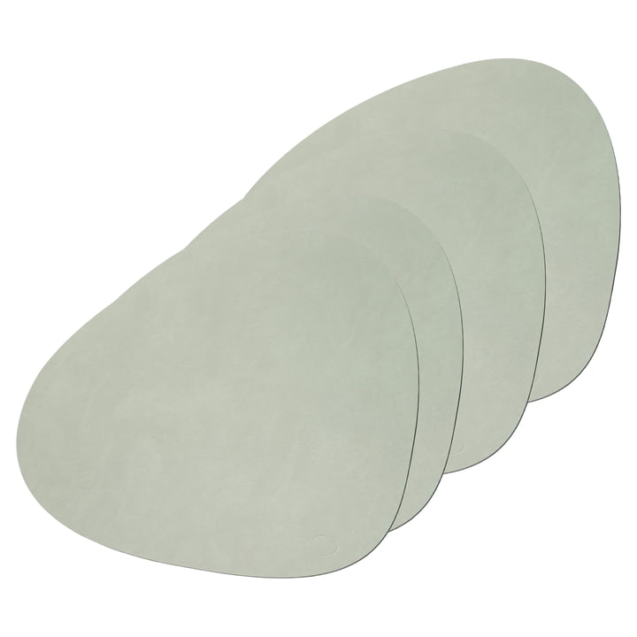 Place mat Curve L from LindDNA in Nupo olive green (set of 4)