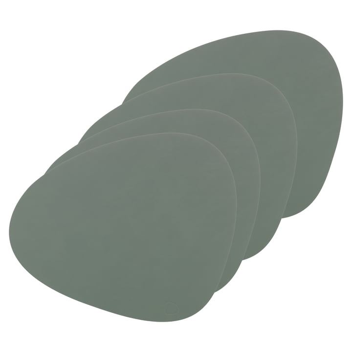 Place mat Curve L from LindDNA in Nupo pastel green (set of 4)