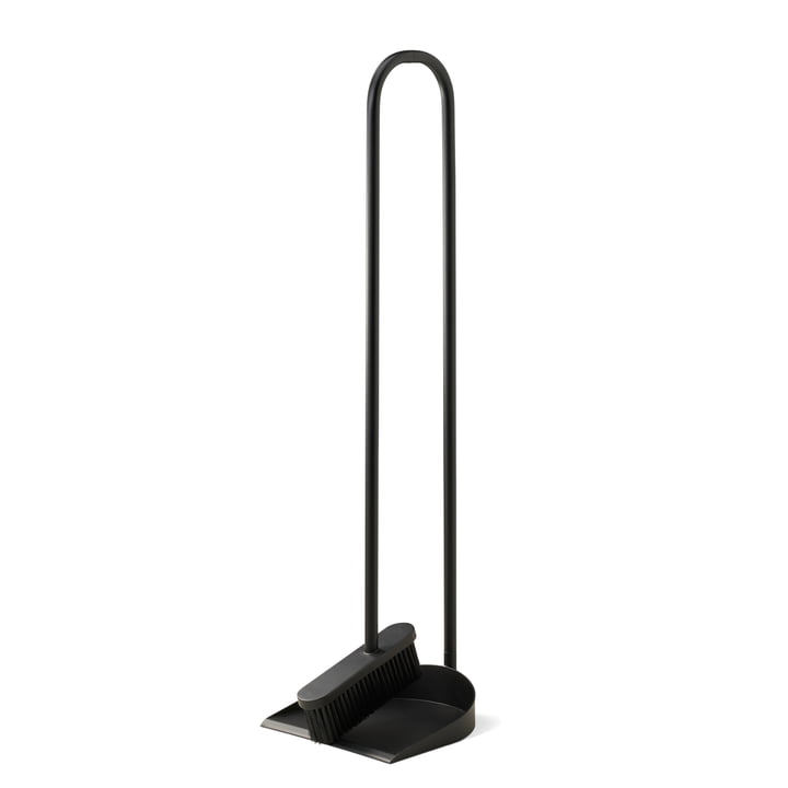 Cane dustpan and broom set, black by Northern