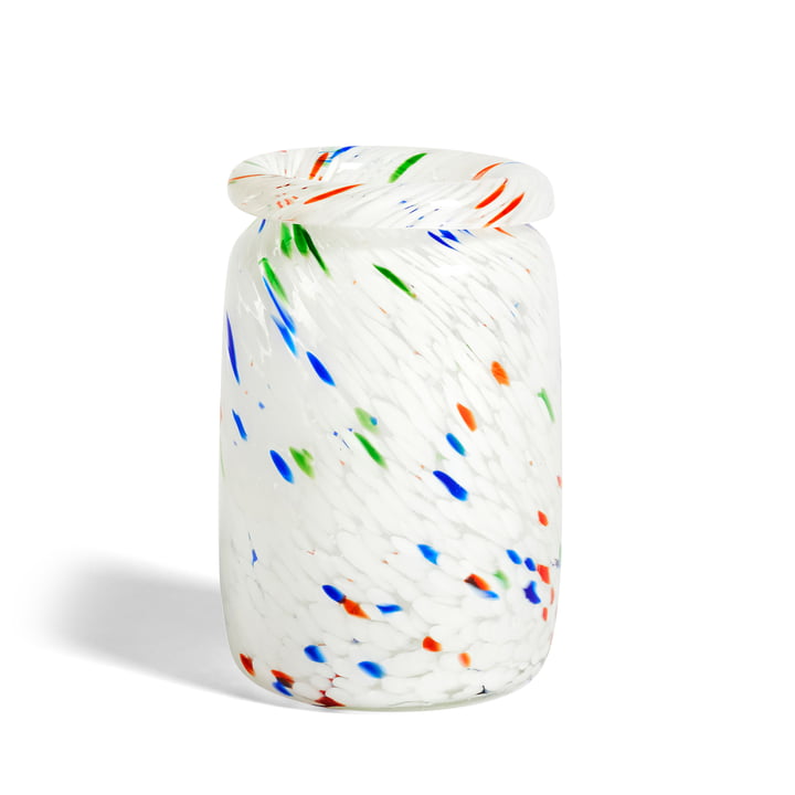 Splash Vase M, Ø 14.3 x H 22.2 cm, white dot by Hay