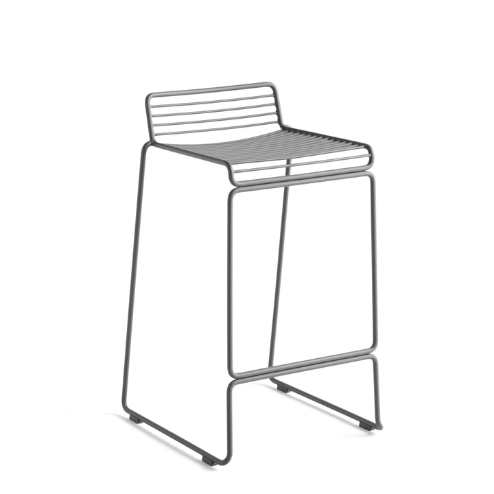 Hee Bar stool low, asphalt gray by Hay