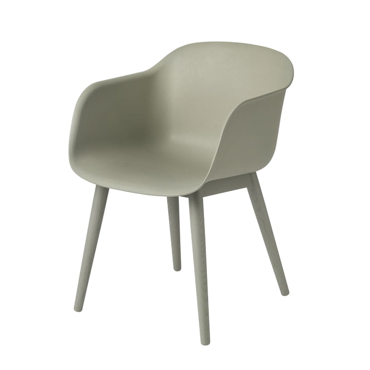 Fiber Chair Wood Base from Muuto in dusty green