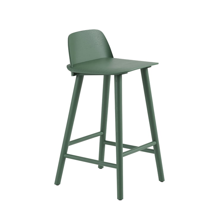 Nerd Bar stool H 65 cm from Muuto in green