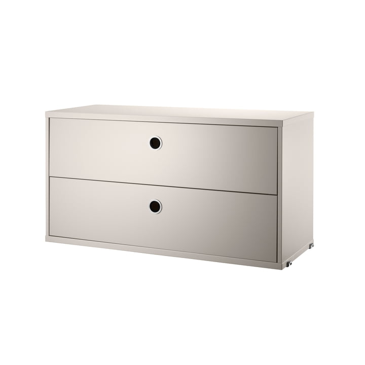 Cabinet module with drawers 78 x 30 cm from String in beige