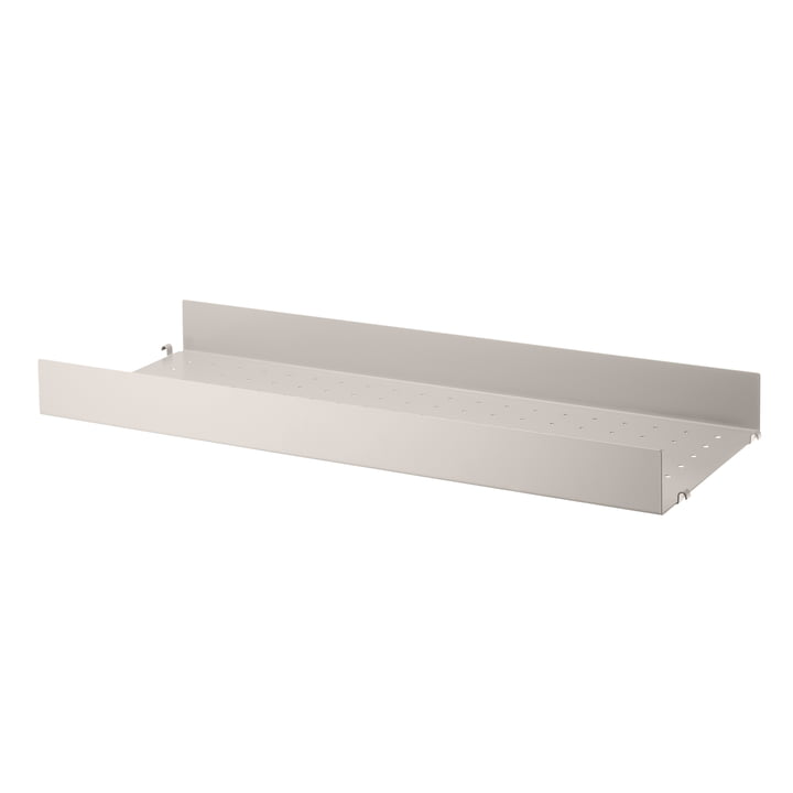 Metal shelf with high edge 78 x 30 cm from String in beige
