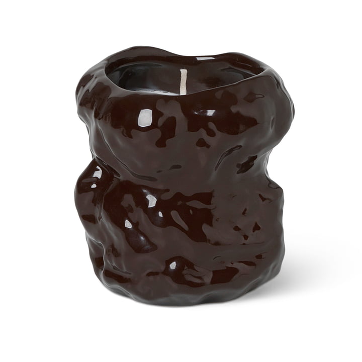 Scented candle Tuck by ferm Living in reddish brown