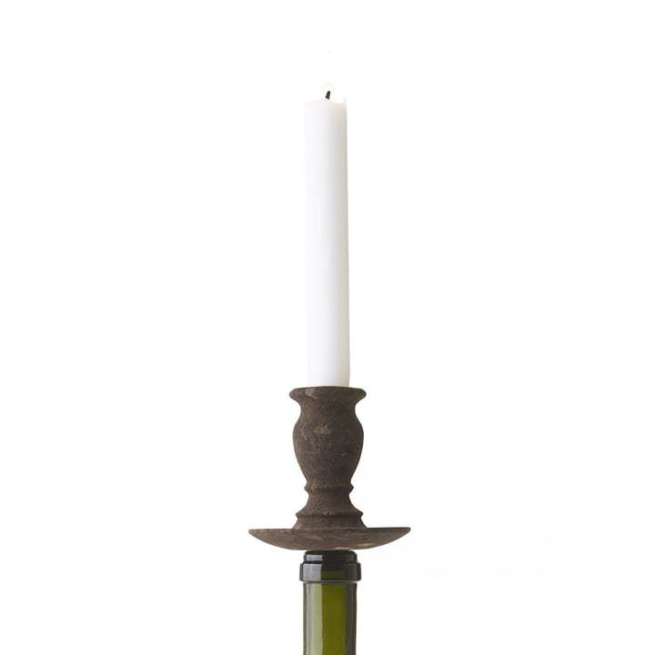 Bottle Light candleholder from Frederik Roijé in dark cork