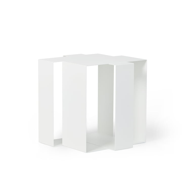 Shifted Square Side table from Frederik Roijé in white